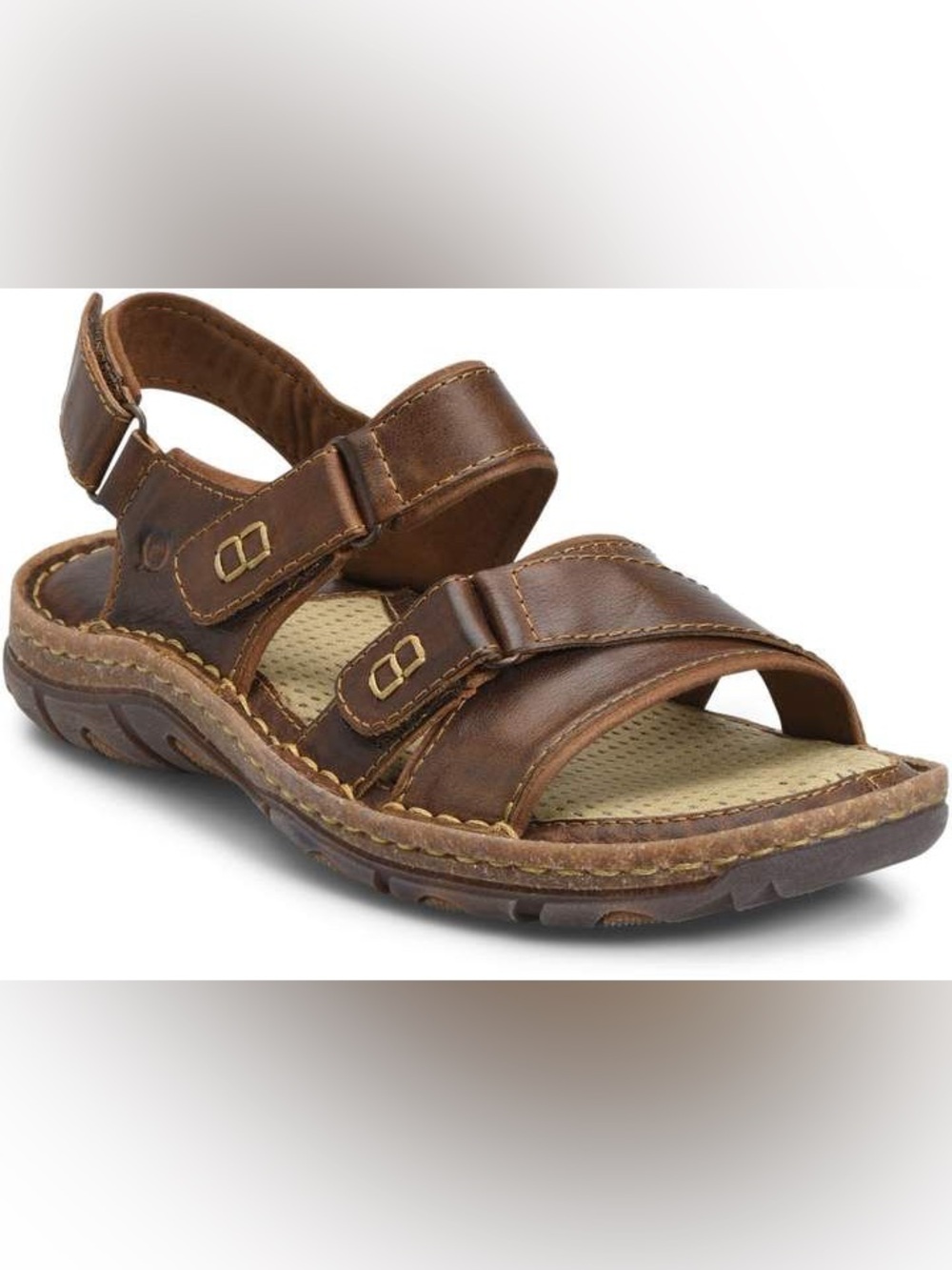 Born Men’s Brown Leather Fisherman Sandals Size 10 Handcrafted